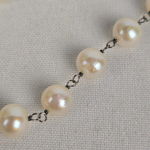 Peoples Pearl & 925 Sterling Silver Necklace Bracelet & Earring Set - Picture 4 of 14